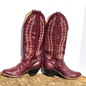 Abilene Western Cowboy Boots Burgundy women's sz 6M